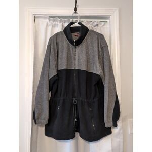 Vtg. Prospirit Women's Flannel Full Zip Mock Neck Cinch Waist Jacket Size Large